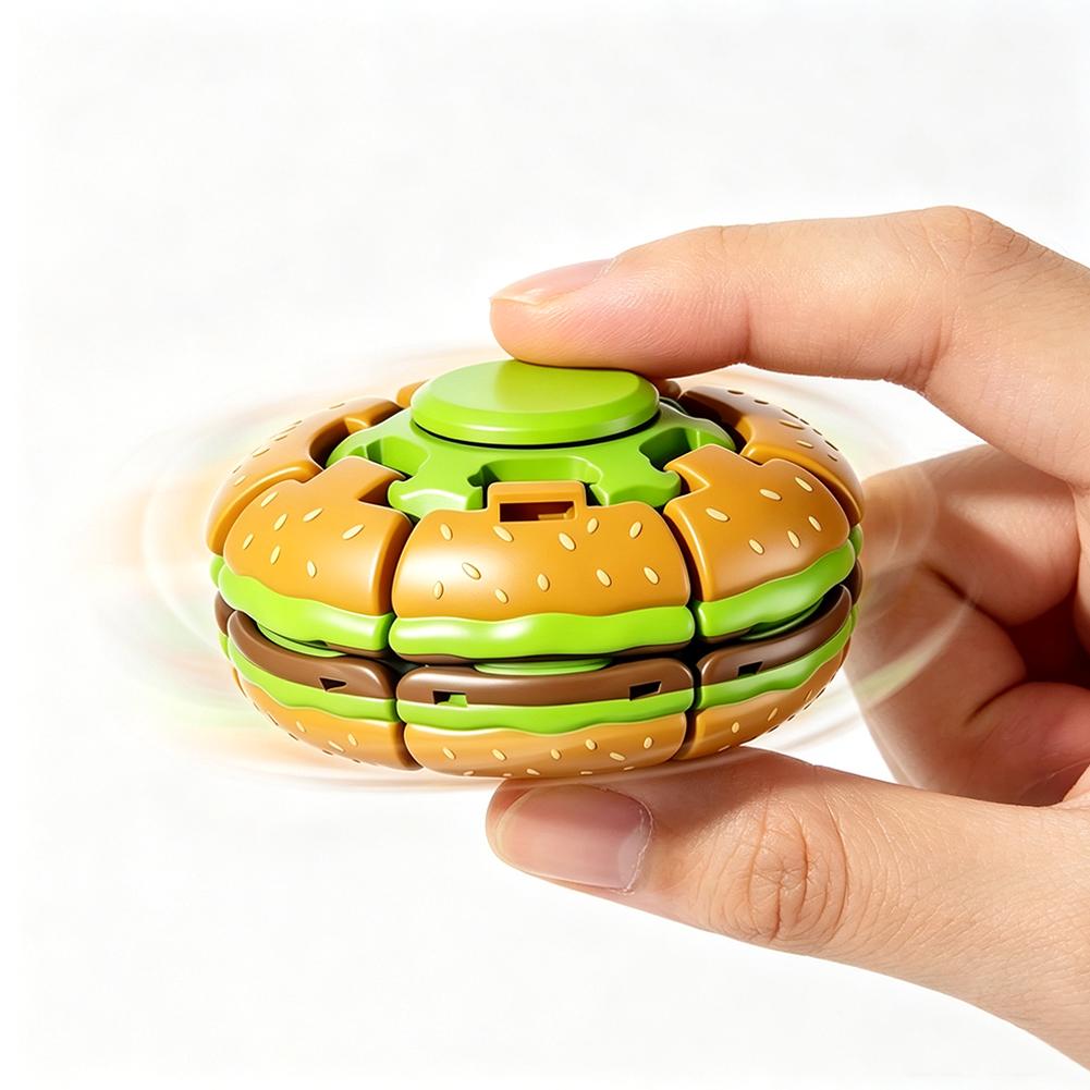 Fidget Spinner Bearing - Игрушка-гироскоп «Бургер»: антистрессовый спиннер-шарик для пальцев,