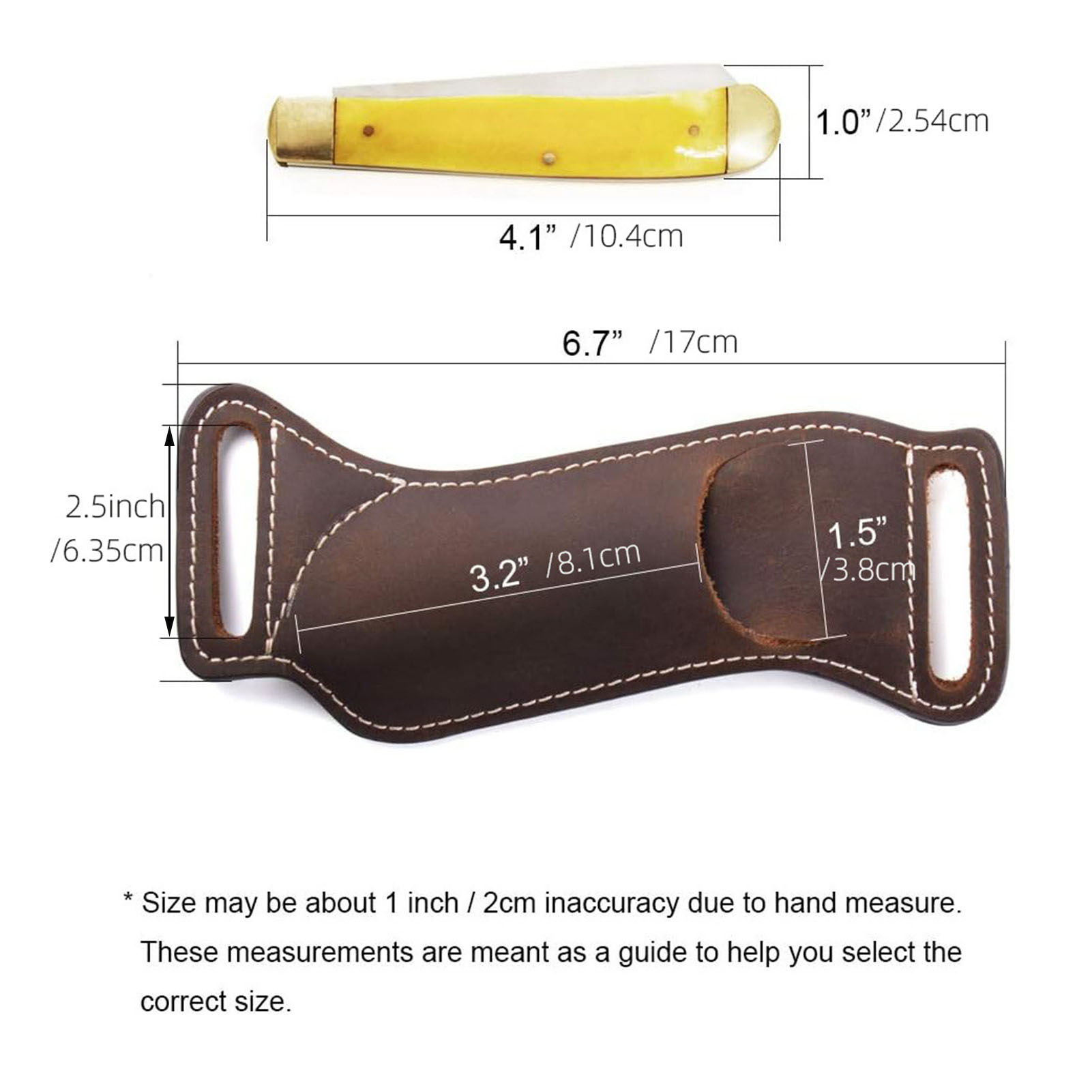 Leather Edc. Carry Pouch - 1 шт. Складной нож в кожаном