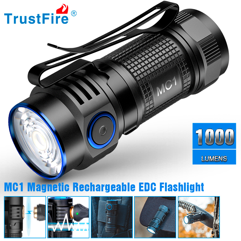 Edc Carry Flashlight - Trustfire MC1 USB перезаряжаемый фонарик 1000
